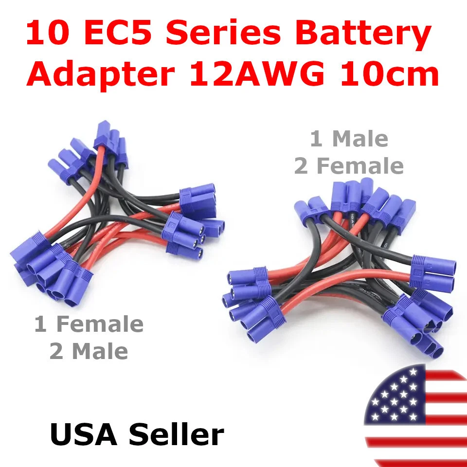 10x EC5 Series Battery Adapter Cable Connector / Harness