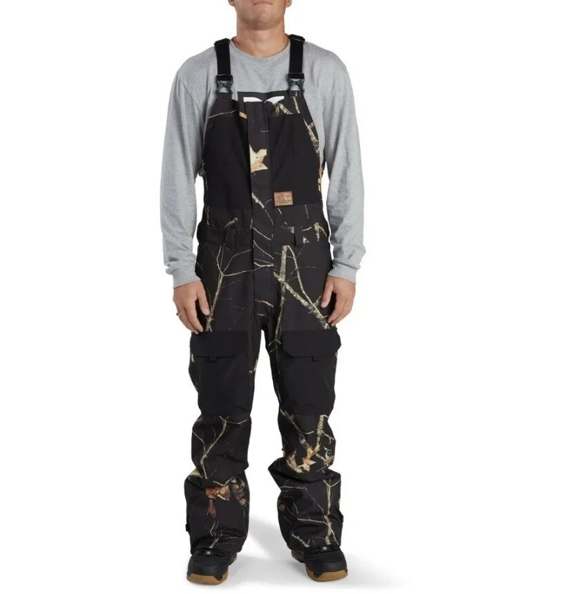 DC Shadow Bib Shell Snowboard Pants Men's Small Mossy Oak Print New 2022