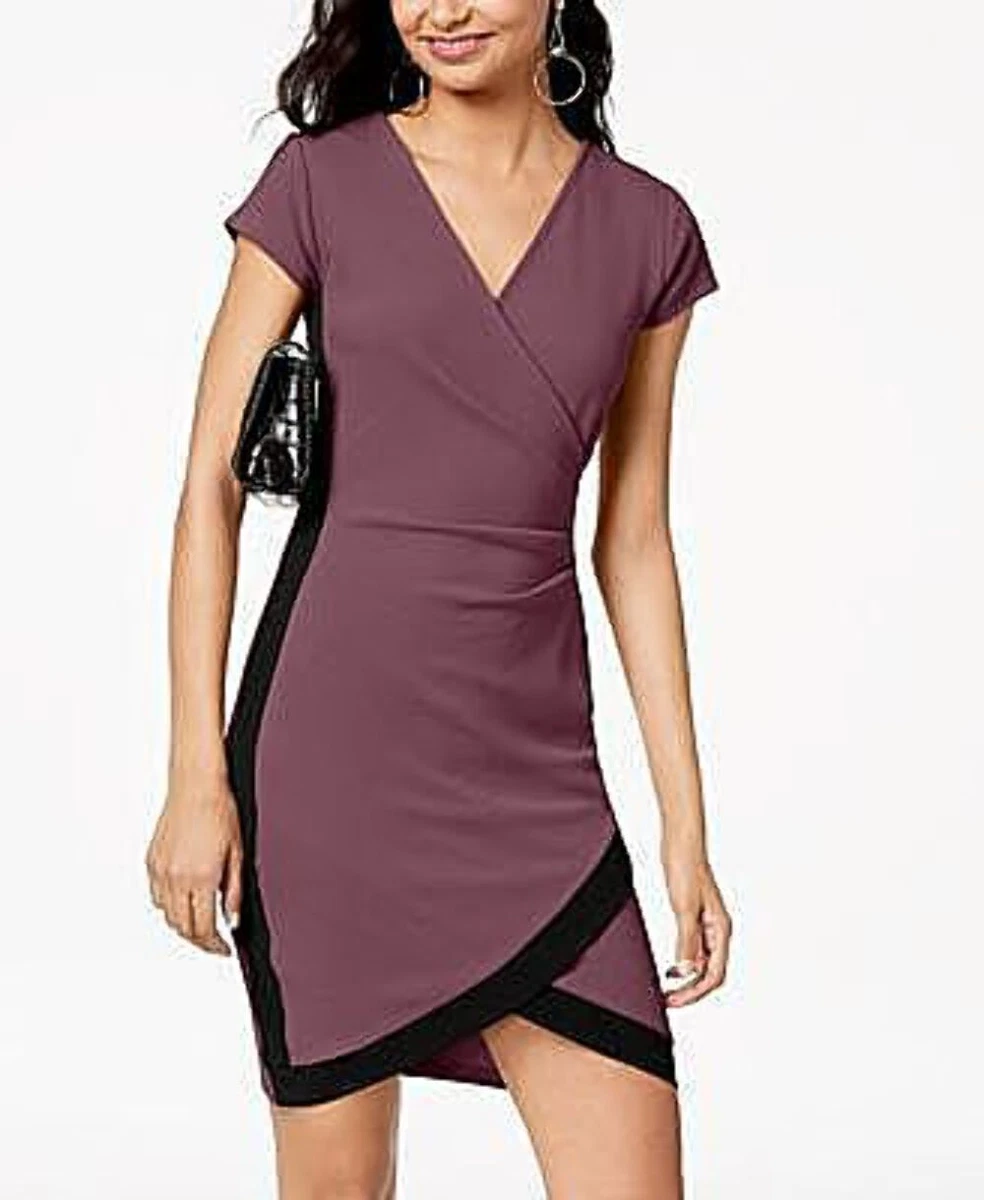 Crave Fame Framed Wrap Dress Roseblack M Dress Color Med Pink M eBay