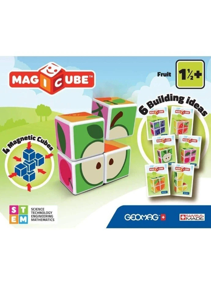 Geomag Magicube Fruit Magnetic Baby Toddler Toy Magnetic Cubes  ages 1-1/2+ NEW - Image 3 of 4