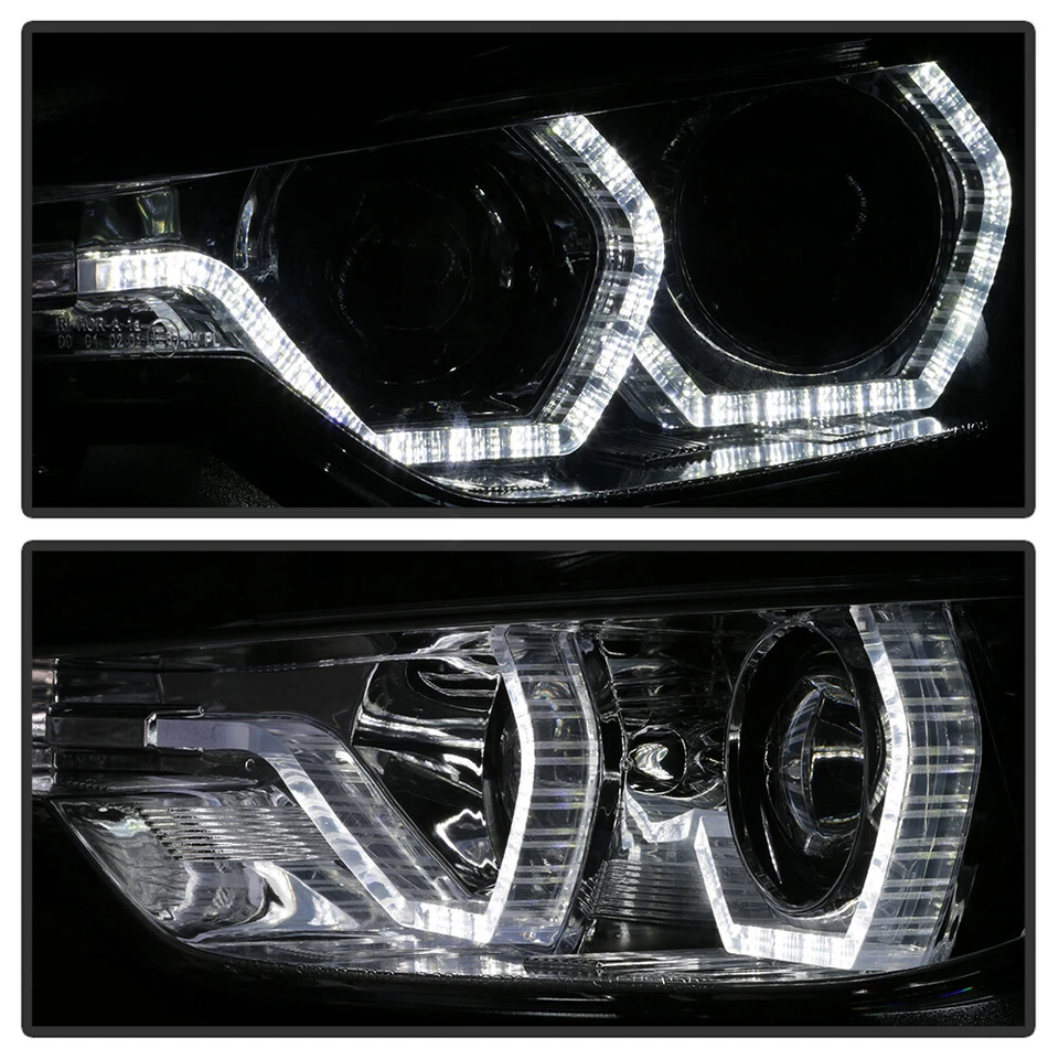 Smoke 2012-2015 BMW F30 3-Series Sedan LED 3D DRL Projector Headlights Headlamps — 第 4/4 张图片
