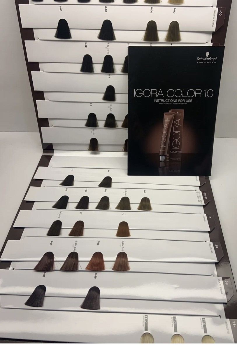 Schwarzkopf Igora Color10 Hair Color Swatch Book & Instruction For