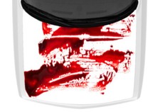 Smeared Red Blood Stains White Vinyl Hood Wrap Car Truck Graphic Horror Decal US