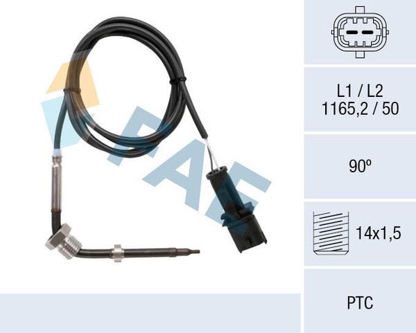 FAE 68044 Sensor, Abgastemperatur For Fiat-image