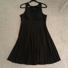 Max And Cleo Pleated Halter Dress Black Cocktail Empire Waist Womens 12