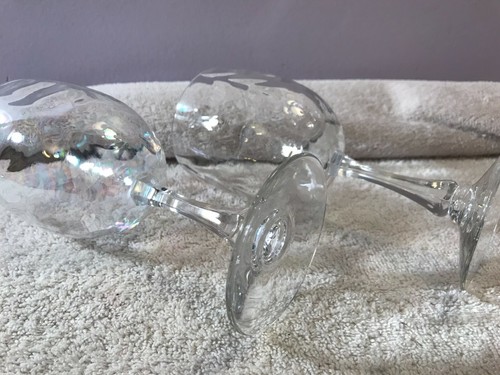 Fostoria set of 2 wine glasses optic OH2787 - Picture 5 of 7