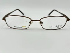 Adolfo Eyeglasses 180 Degree General BRN 53 17 140 Brown Flex Titanium