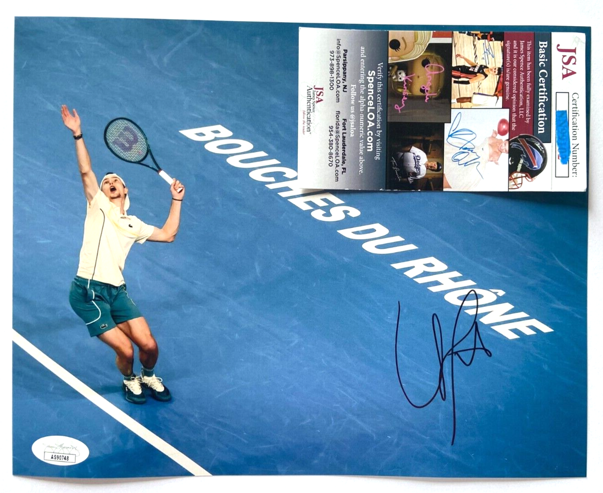 Tennis Player Ugo Humbert Shoes UGO HUMBERT SIGNED 8X10 PHOTO