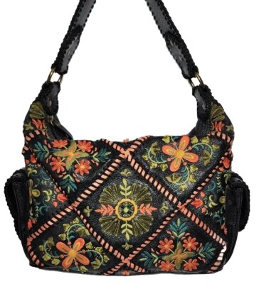 ISABELLA FIORE SWEDISH HOLLY BOHO SOHO HOBO  EMBROIDERED HANDBAG Y2K $625