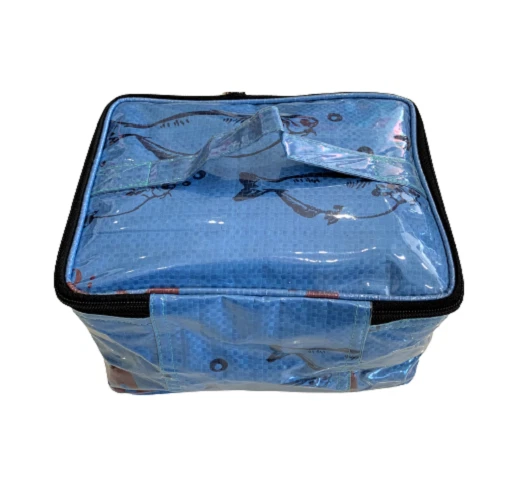 Fair Trade Fish Feed Bag Recycled Cosmetic Case or Lunch Box from Cambodia