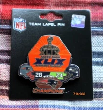 Super Bowl XLIX 49 Champions New England Patriots Pin Lapel Collector NFL