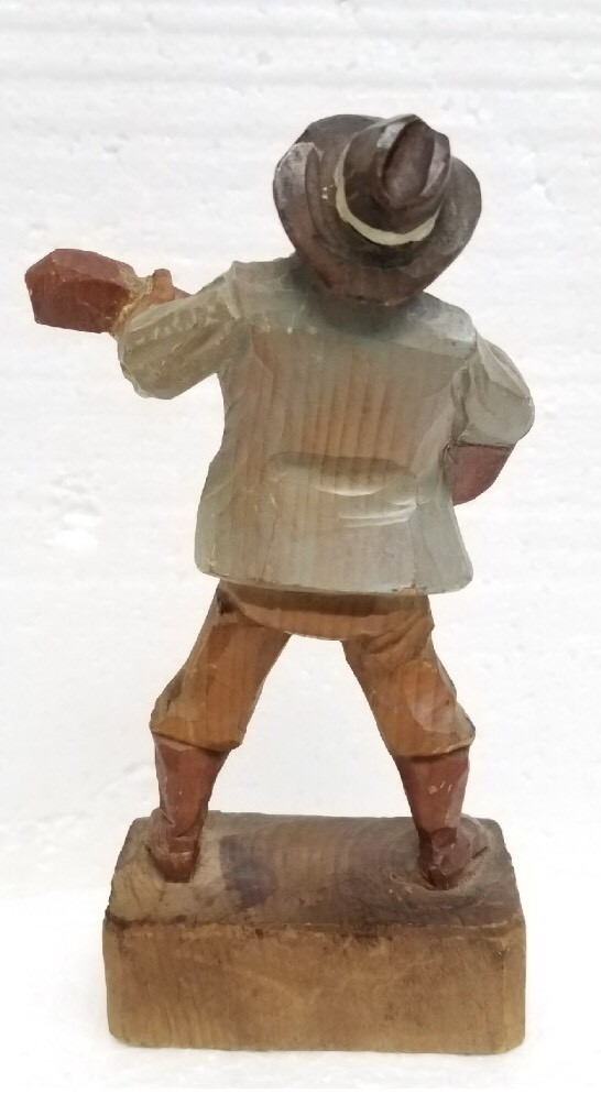Italian Anri wooden hand-carved man playing guitar figurine