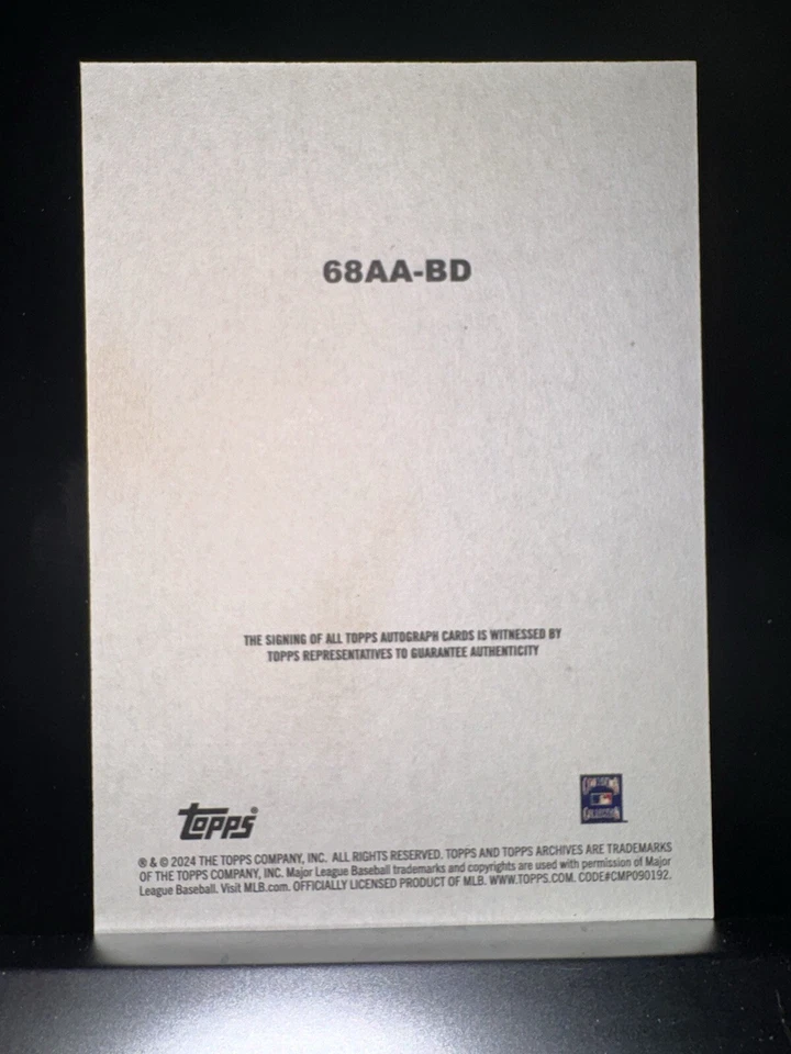 2024 Topps Archives 1968 Action All-Stars Auto Bucky Dent (#68AA-BD) Yankees - Image 2 of 4