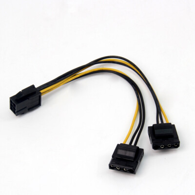 Dual 4-polig Ide auf 6-polig 18AWG Express Netzteil Kabel Kabel PC Splitter