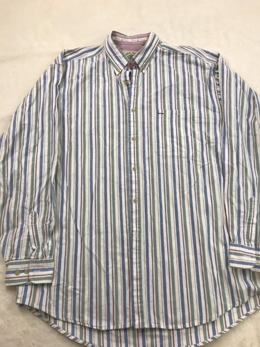 Shelter Island Outfitters Para Hombres Camisa XL Rayas Bolsillos Abotonados Algodón #3144 - Imagen 1 de 11