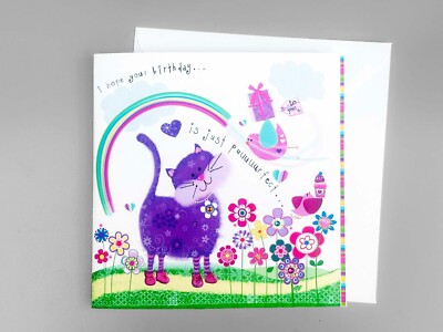 Süße Geburtstagskarte Katze | buntes Kätzchen | Puuuurfect Karte für Katzenliebhaber