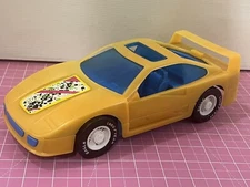 Vintage American Plastic Toys Ferrari F40 Yellow Orange 10 1/4" Long