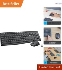 Wireless Keyboard and Mouse Combo Full-Size Ambidextrous 2.4 GHz PC Laptop