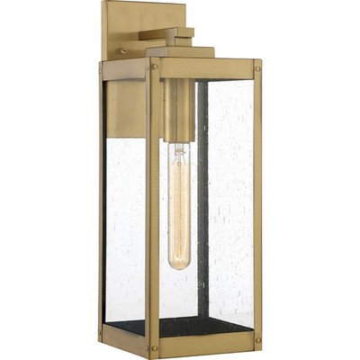 Westover 1-Light Outdoor Wall Lantern in Antique Brass