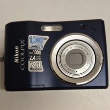Nikon COOLPIX L14 7.1MP Compact Digital Camera Blue 3x Zoom 2.4in LCD ISO 1000