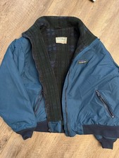 Vintage L.L. Bean Warm-Up Jacket Teal Men S USA Made YKK Retro Bomber 90s Fleece