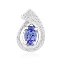 Cavill Tansanit AnhäNger 0,37Ct Silber 925 Tropfen Brillantschliff