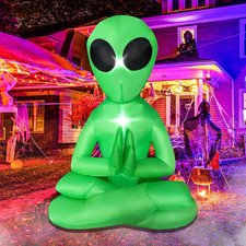 Halloween Inflatable Outdoor Decoration 5 Ft Meditating Alien Blow up Inflatable