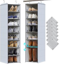 Hanging Shoe Organizer for Closet, 8 Tier Extra Wide Closet Shoe Organizer