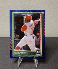 2025 Panini Donruss Baseball - Optic Deion Sanders #32 Blue Velocity Prizm