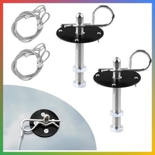 Hood Pins Latches Fasteners Kit Stainless Steel Quick Release 2 Pc Black Univers