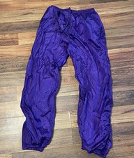 VTG Windbreaker Pants Women  s Size L Purple Nylon Elastic Waist Lightweight
