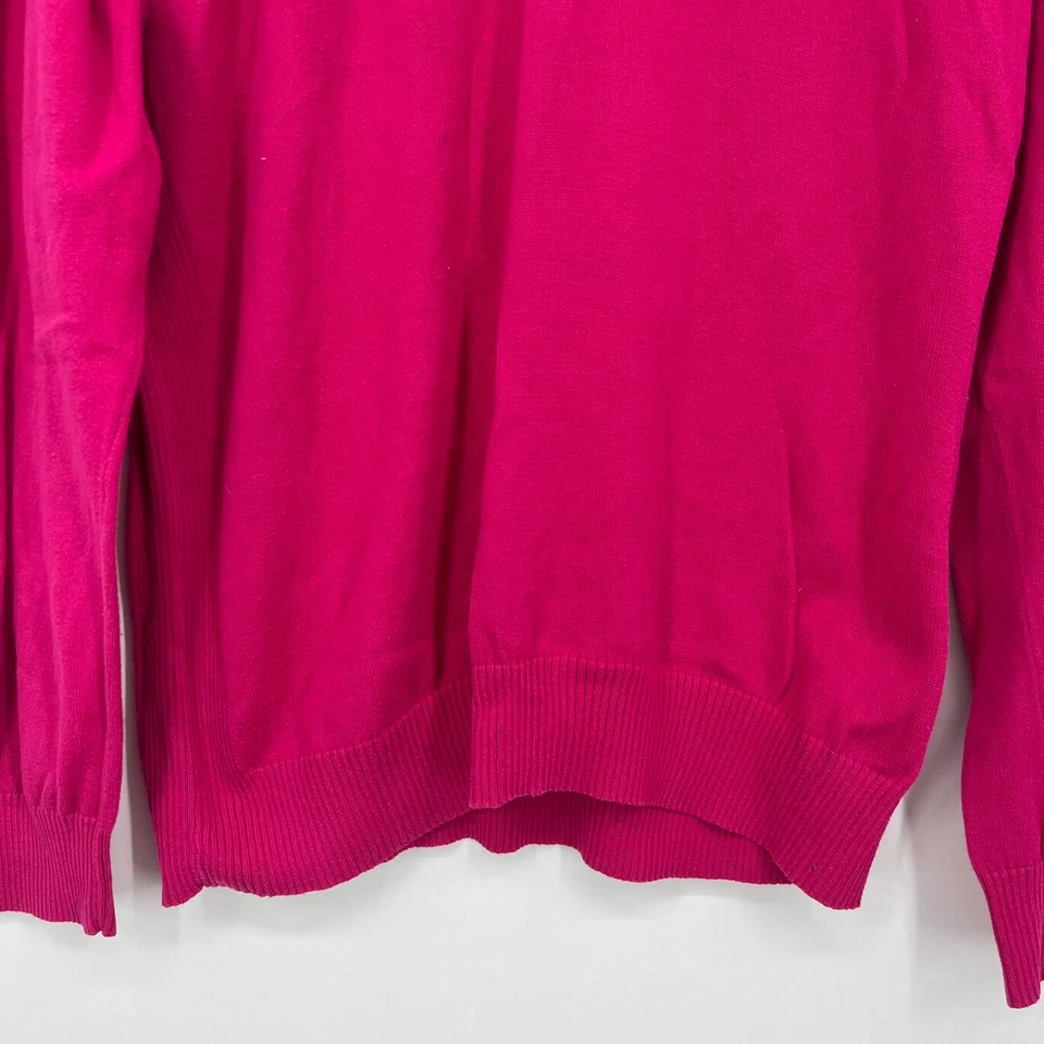 Foxcroft Sweater Women's Size XL Pink 1/4 Zip Pullover 100% Cotton Solid - Image 3 of 4