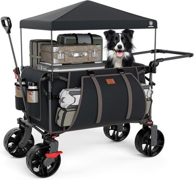 EVER ADVANCED XXL Bollerwagen faltbar 225L bis 150kg mit Bremse Dach Handwagen