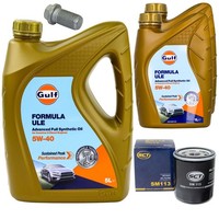 MotoröL Filter Set Gulf Formula ULE 5W-40 7 Liter + Schraube FüR Fiat Ducato 2.0