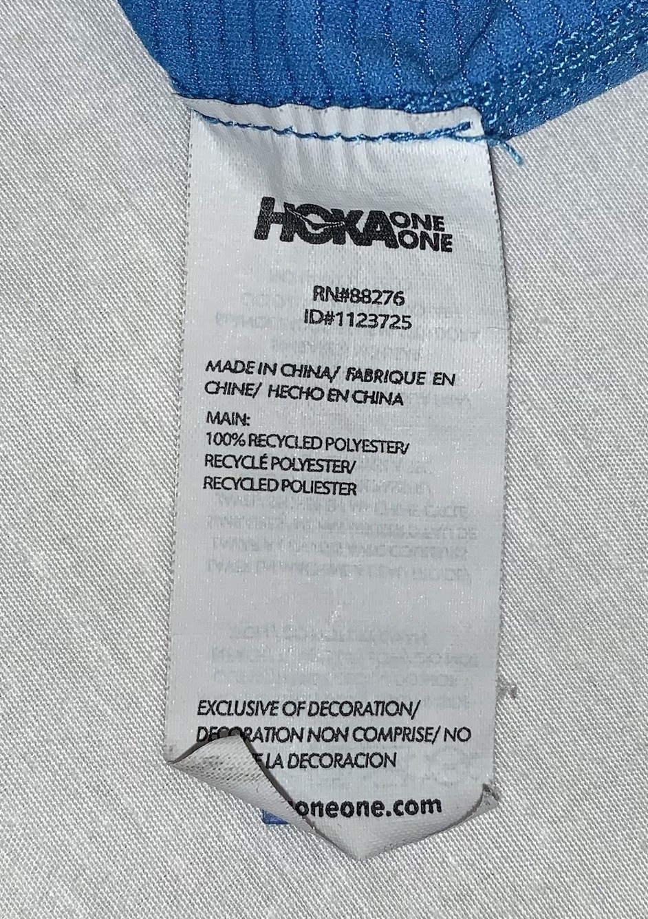 Hoka One One Glide T-Shirt Mens L Blue Short Sleeve Running Performance Gym thumbnail 7