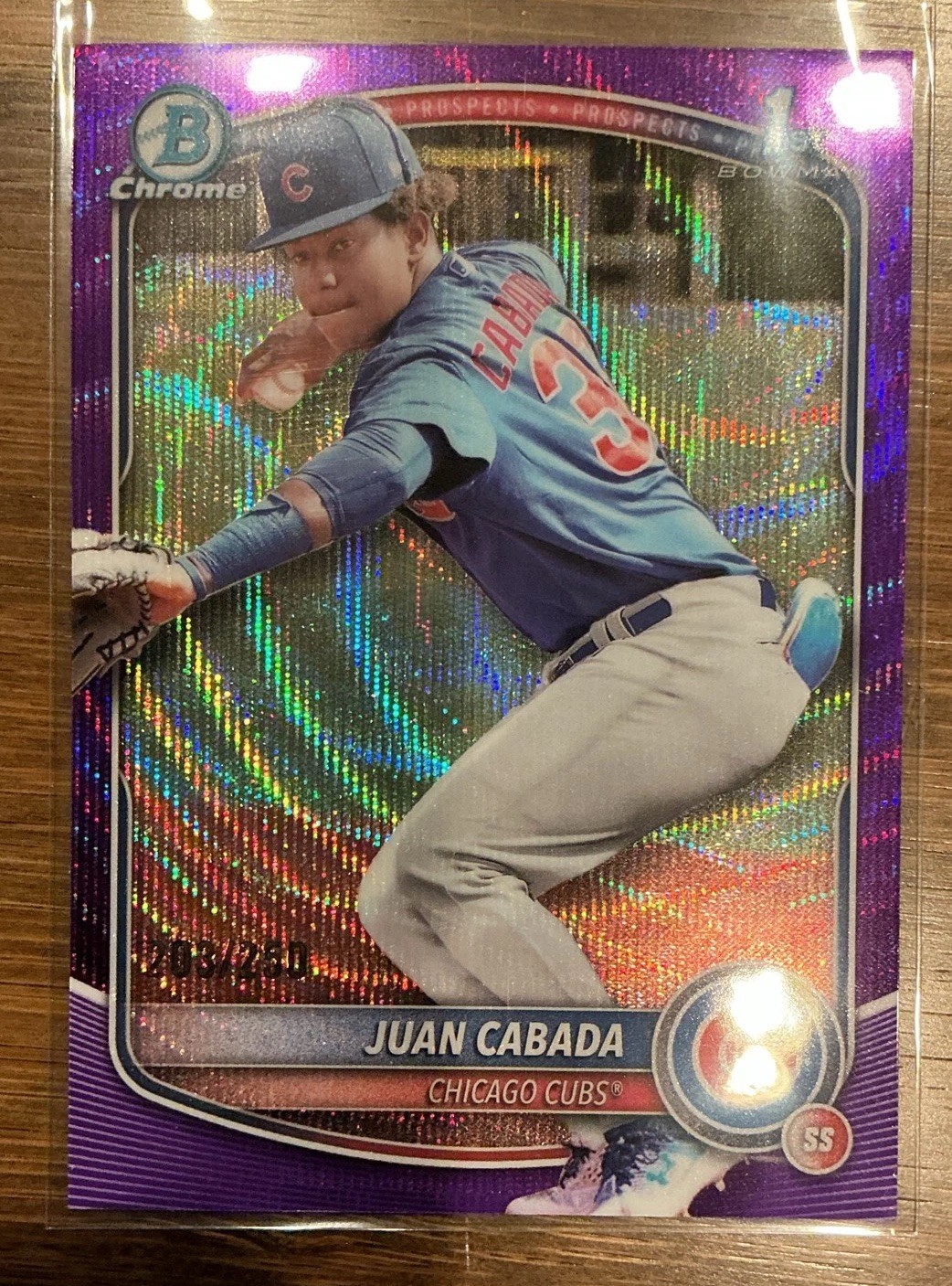 2025 Bowman Chrome - Prospects Juan Cabada #BCP-207 Purple Wave Ref. /250 (RC)