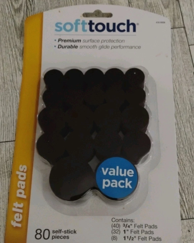 Almohadilla deslizante SoftTouch 80 piezas marrón autoadhesiva fieltro para muebles de alta resistencia 0382380 Foto 2 de 4