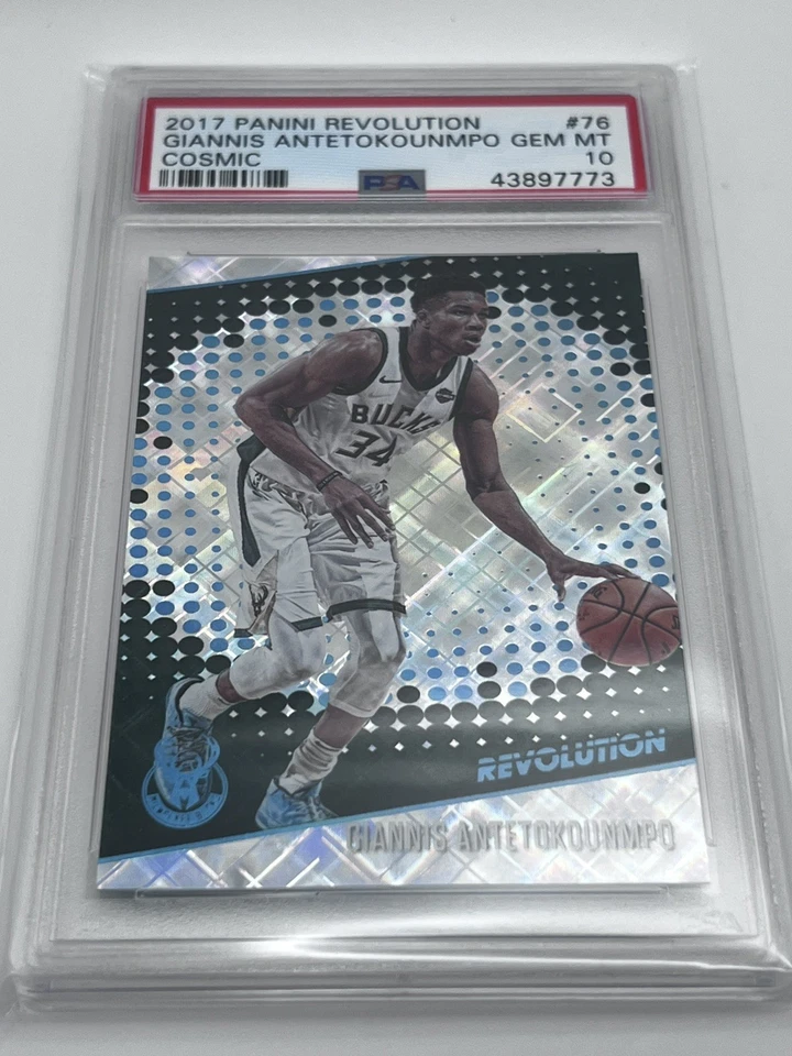 2017-18 Panini Revolution - Giannis Antetokounmpo #76 Cosmic /100 PSA 10 - Image 3 of 3
