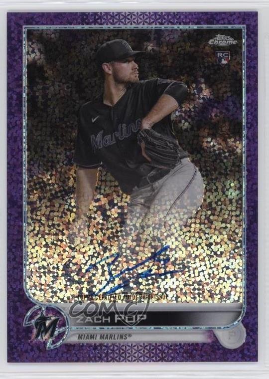 2022 Topps Chrome Rookie Purple Speckle Refractor /299 Zach Pop #RA-ZP Auto 12bq