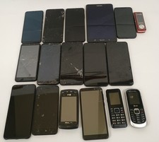 Lot of 17 Smart Phones All For Parts 1 iPhone 5 Samsung 3 Vortex 2 LG Rest Misc