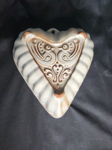 VTG West German Cerabac Redware Heart Shaped Pottery Mold Scheurich Keramik