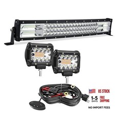 LED Light Bar 22 Inch 306W Triple Row Spot Flood Combo Beam Led Bar 2Pc 4Inch