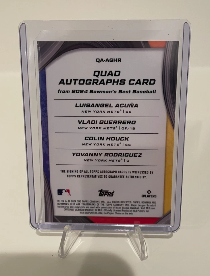 2024 Bowman’s Best Quad Auto New York Mets /250 Houck Acuna Vladi Rodriguez - Image 2 of 2