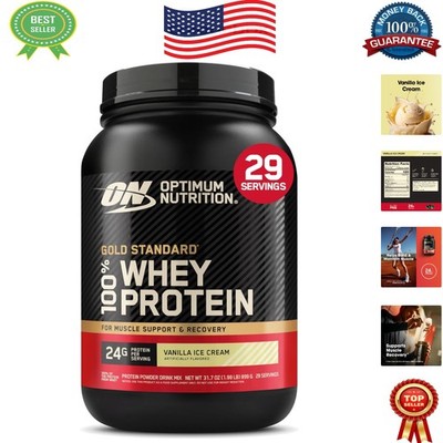 2 lb Gluten Free Whey Protein Powder - Gold Standard Vanilla Ice Cream Flavor