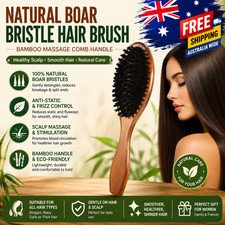 Natural Boar Bristle Hair Brush Bamboo Massage Comb Handle Anti-Static Brushs