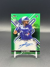 2022 Topps Finest Otto Lopez Green Refractor /99 RC Rookie On-Card Auto Marlins. rookie card picture