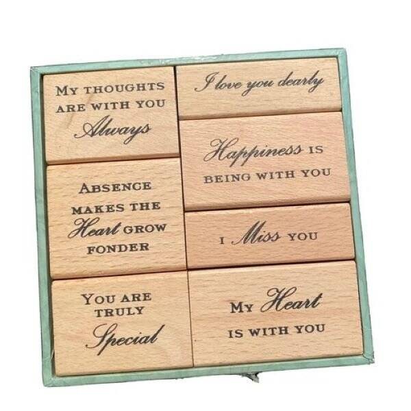 Wood Mounted Rubber Stamp Set ~ Anna Griffin Sentiments ~ HTF
