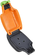 Rewireable Weatherproof Outdoor Inline Socket, 13 Amp, 17 X 6.5 Cm, Orange