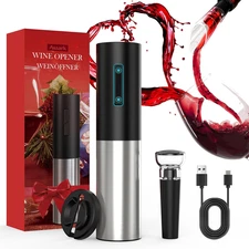 Electric Wine Opener, Automatic Electric Wine Bottle Corkscrew Opener with Foil 