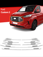 Chrom KüHlergrill Leisten FüR Ford Transit Custom Grillleisten 9 Tlg Ab 2023